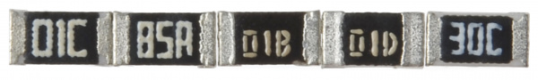 Resistors marked with E-96 codes