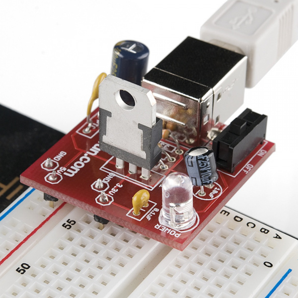 A SparkFun USB Breadboard Power Supply