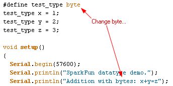 Code snippet for byte program